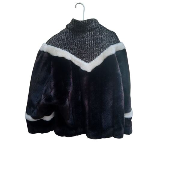 Vintage 80s Jacket Faux Fur Womens Size XL Brown Heavy Knit Union Made - Picture 6 of 13